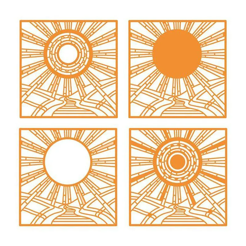 Naifumodo 140*140mm Sunshine Background Dies Scrapbooking Sun Frame for Card Making Craft Metal Cutting Embossing New 2019 | Дом и сад