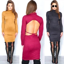 Sexy Club font b Dress b font 2017 Winter Warm Stretch Backeless Banadage font b Dress