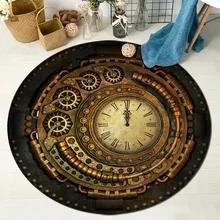 LB Ретро часы шестерни круглые коврики и большие ковры для детей дома гостиная кристалл бархат подушки спальня исследование йога коврики