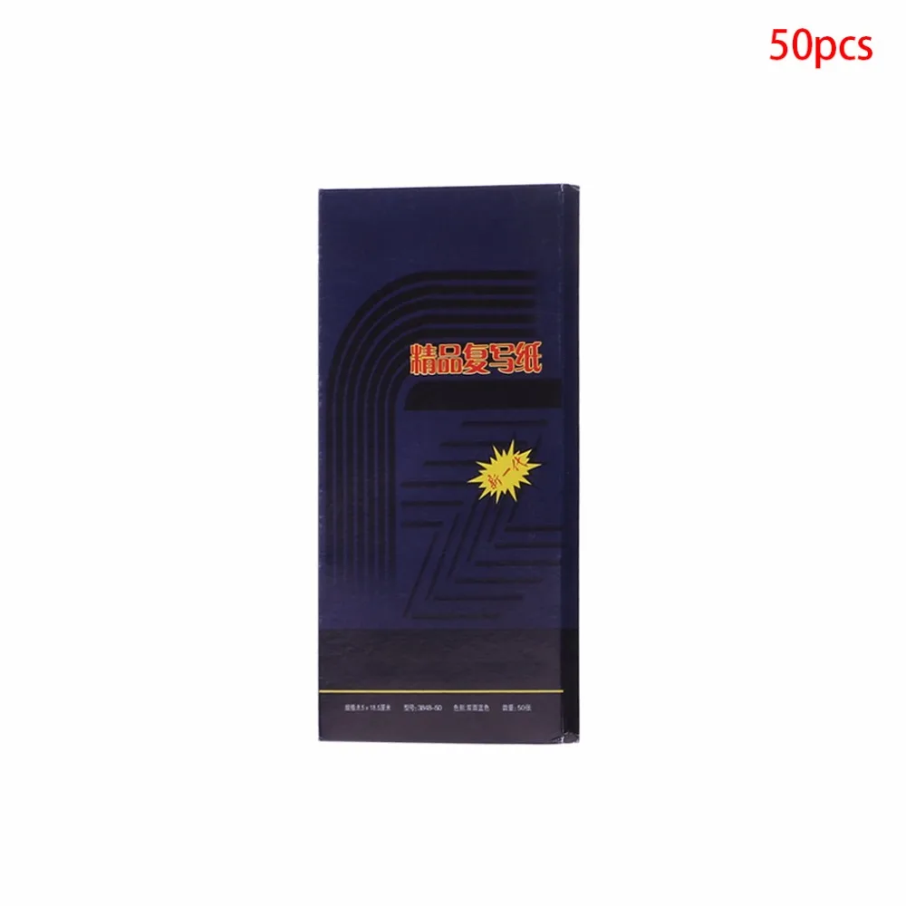 50 Sheets Dark Blue 18K Thin Type Double Sided Carbon Copier Stencil Transfer Paper School Office Stationery Supplies