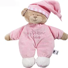 32CM Pink Blue My Bedtime Bear Newborn baby Soft plush Toys Sleeping Bear with Tags