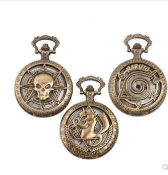 

Bronze Retro Tone Fullmetal Alchemist Pocket Watch Mens Women Cosplay Edward Elric Clock ghost Naruto pocket watches Gift