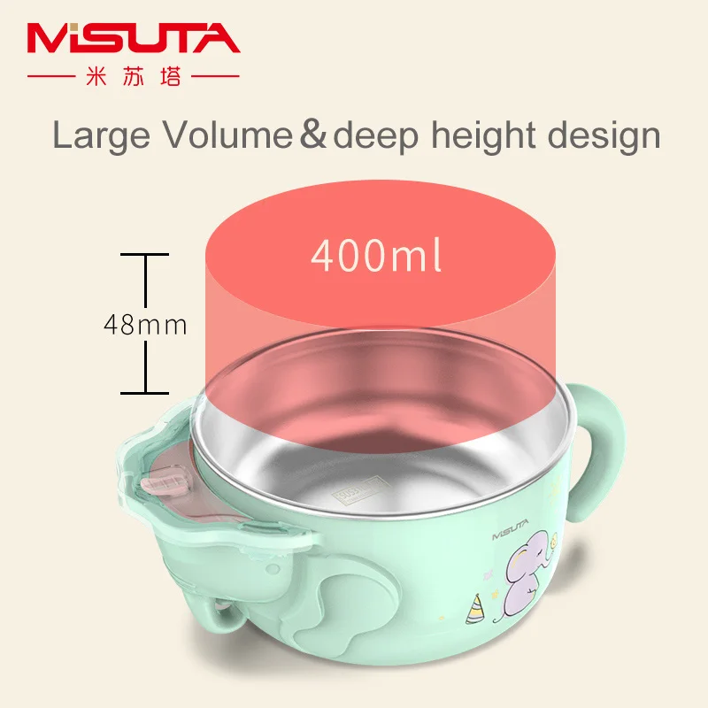 Children dishes set Baby tableware Kit Stainless feeding bowl Spoon Fork Cup Heat preservation bowl 