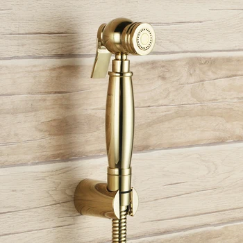 

Bathroom Toilet Solid brass gold bidet sprayer bathroom shattaf spray Shower Spray set golden set kit Portable Bidet hand shower