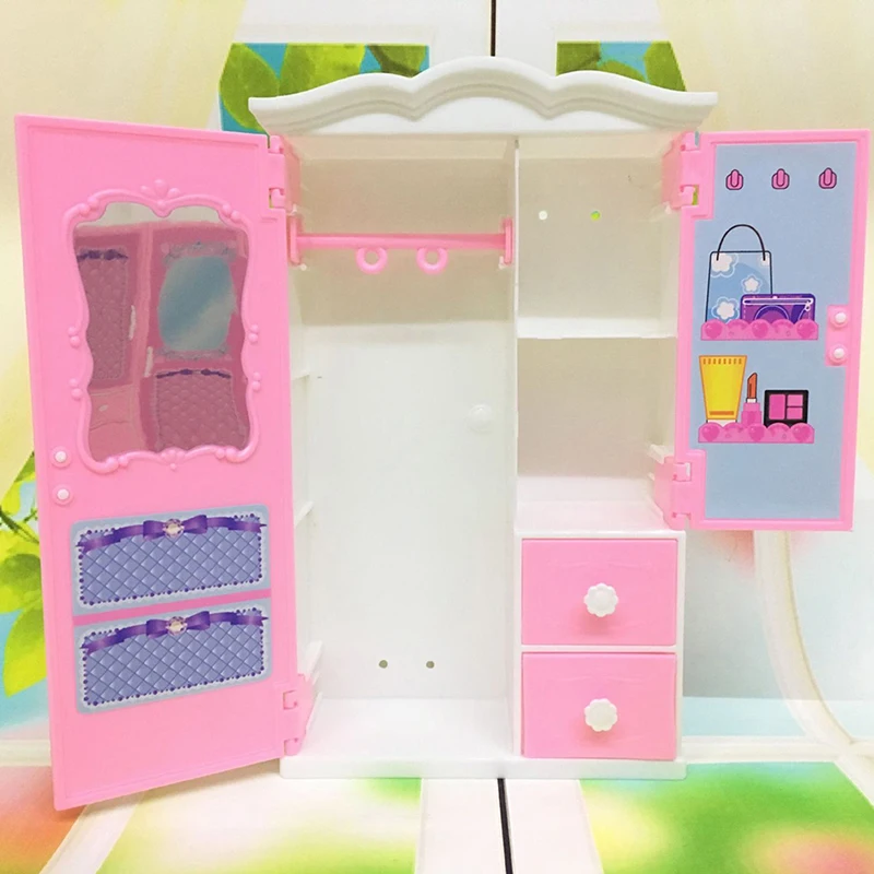 1 шт. мебель для кукольного домика пластиковый шкаф для гостиной пластиковый белый шкаф для кукольного домика аксессуары игрушки - Цвет: as picture