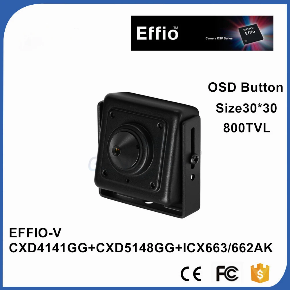 

Mini CCTV Surveillance 1/3 Sony CCD Effio-V 800TVL Super Real WDR 0.0003Lux Starlight Miniature Square Mini CCD Camera With OSD