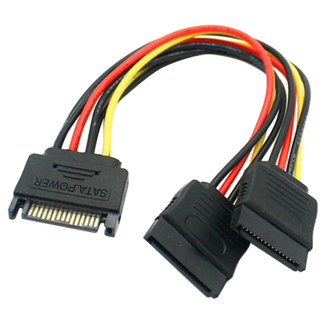 SATA Power 15-pin Y-Splitter Cable Adapter Male to Female for HDD Hard Drive
