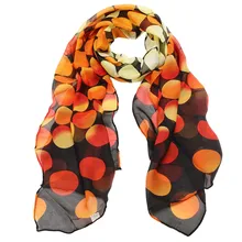 Женский шарф в горошек, шаль, роскошные шифоновые шарфы, женские летние тонкие марлевые косынки, элегантные палантины, Echarpe# RN