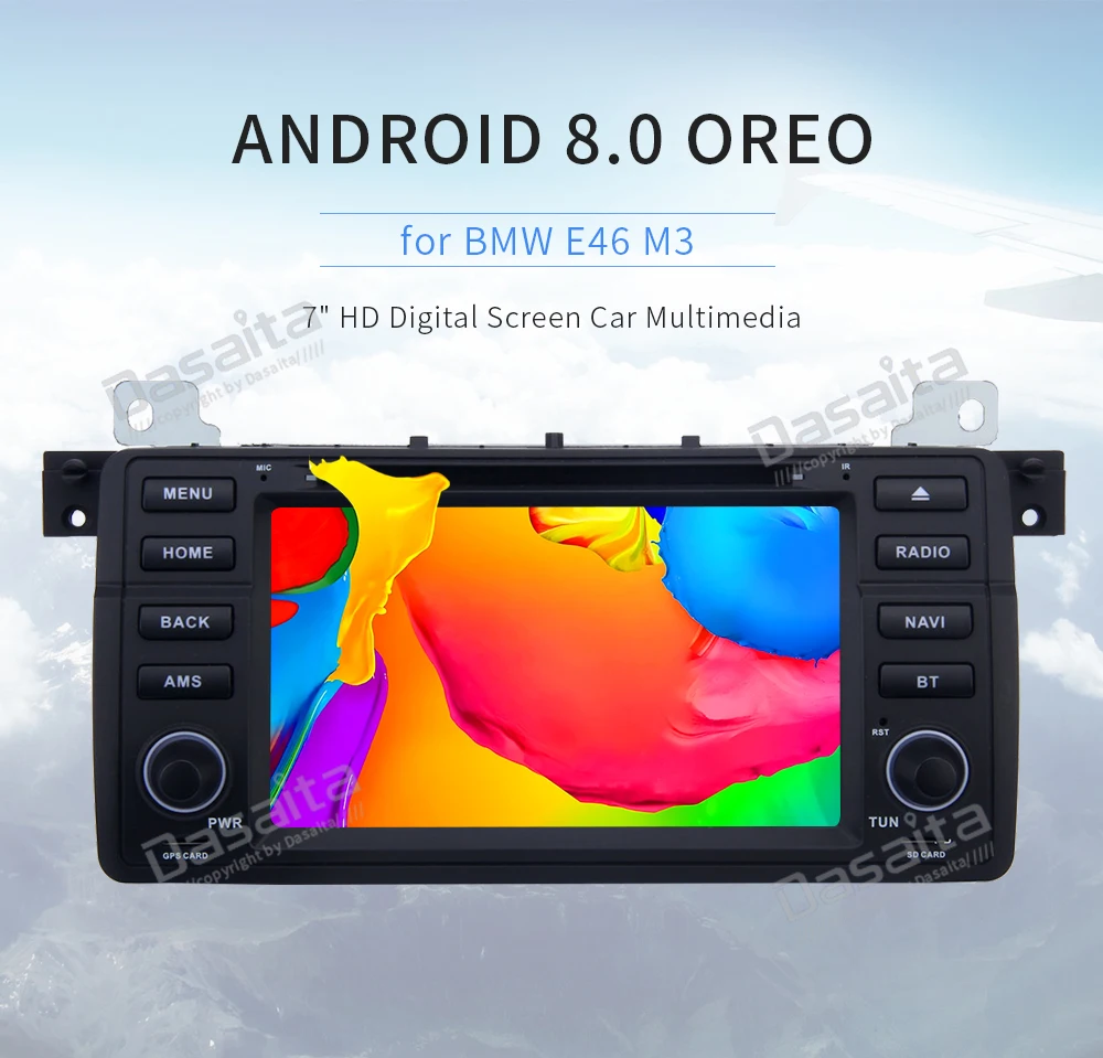 Cheap Dasaita 7" 1DIN Car Multimedia Android 8.0 for BMW E46 M3 318i 320i 325i 328i DVD Player Autoradio Steering Wheel Control MP3 2
