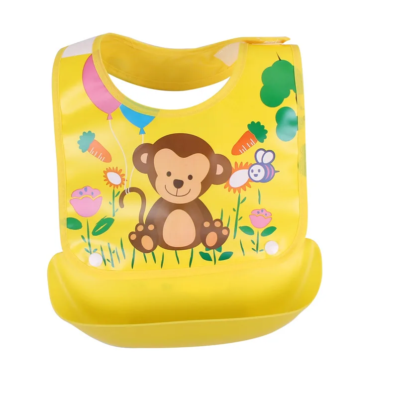 Удобное милое водонепроницаемое полотенце с героем мультфильма унисекс для маленьких девочек и мальчиков 0-3 лет, детские нагрудники разных цветов