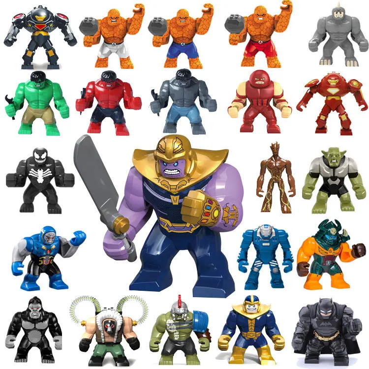 

New Big Decool Thanos Large Anti Venom Riot Carnage Green Lantern Hulk Buster Goblin Thing Building Block Figures Toy For Kids