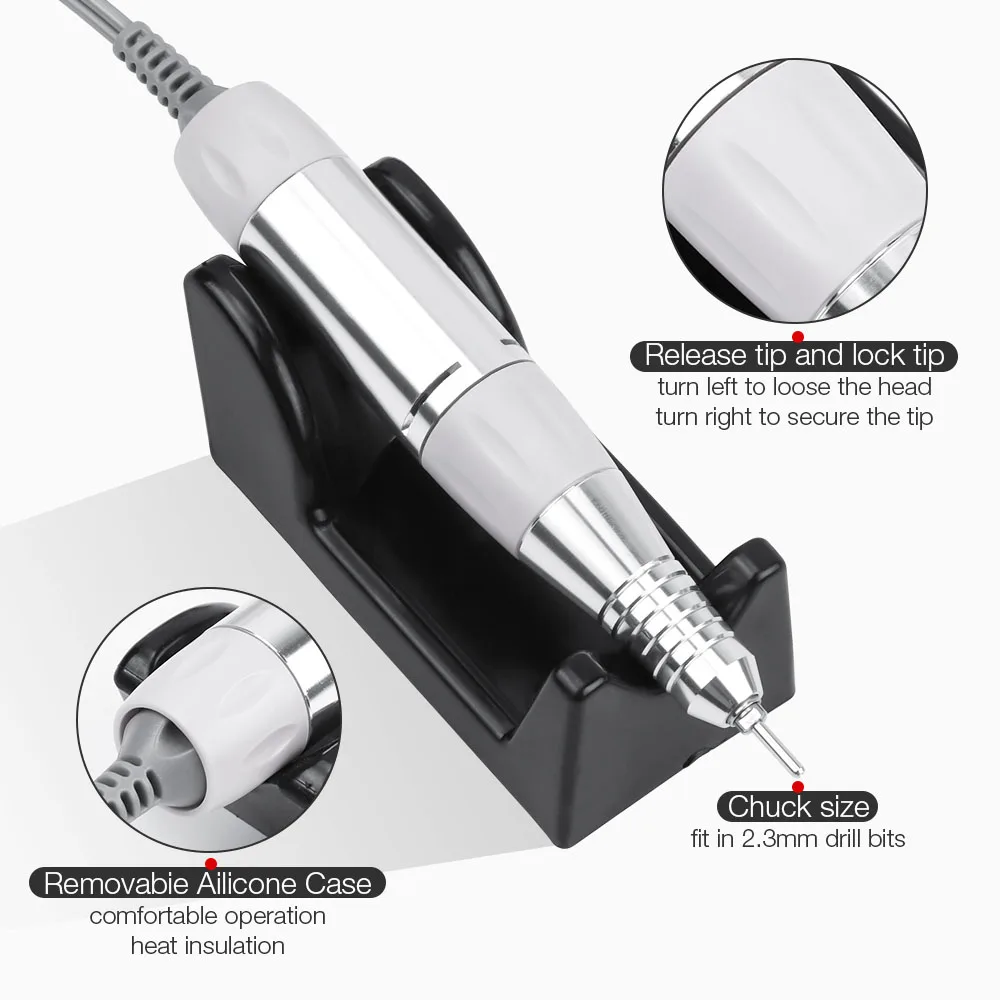 Máquina de Broca do Prego Equipamento do Prego Broca do Prego Elétrica Manicure Pedicure Arquivos Acessório Bits 300 Pçs Lixar 30w 35000rpm Pro 8 do prego equipamento do prego manicure pedicure
