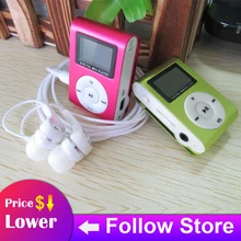 ЖК-экран металлический мини-клип mp3-плеер спортивный с Micro TF/SD слотом с наушником и USB кабелем Портативный MP3 Музыкальные плееры