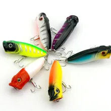 Топ воды поппера пластик жесткий рыболовную приманку 6.5 см 11.8 г 6# крючки 6 цвета приманку кривошипно 50 шт. бас рыболовные снасти воблеры рыбалка pesca