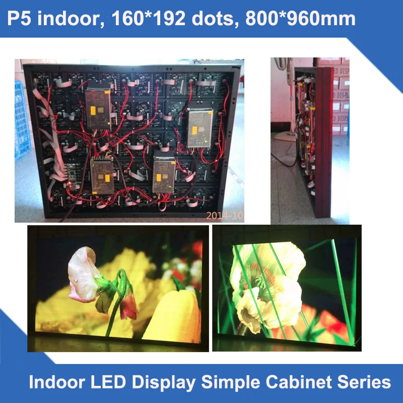 

TEEHO led display P5 indoor simple cabinet screen 160*192 dots 800mm*960mm slim led module cabinet 1/8 scan display billboard