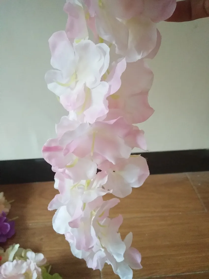 Upscale Artificial Silk Wisteria Flowers For DIY Wedding Arch Square Rattan Simulation Flowers Home Wall Hanging Decor Upscale Artificial Silk Wisteria Flowers For DIY Wedding Arch Square Rattan Simulation Flowers Home Wall Hanging Decor