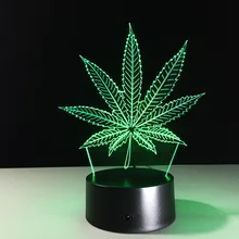 Новые листья с акриловый брелок 3D ночник ребенок 7 цветов chang USB Desklamp Таблица Ночная Домашний Декор 3D лампа