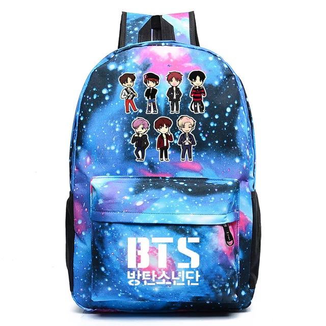 Wishot Bts Backpack Galaxy School Bags Bookbag Children Fashion Wishot Bts Backpack Galaxy School Bags Bookbag Children Fashion Shoulder Bag Students Travel For