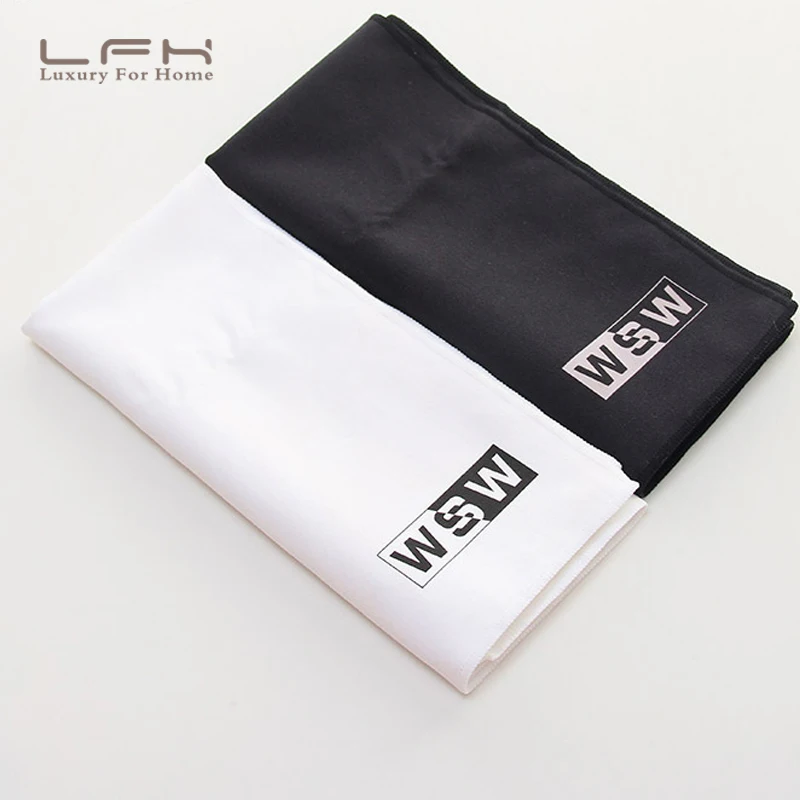 

LFH Sport Towel 30X110CM Black and White Towel Superfine Fiber Sports Towel Soft and Watery Fitness Running Sweat Towel