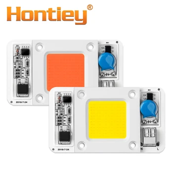 

Hontiey LED 50W COB Bulb Smart IC AC 220V Driver White Warm Cool Full Spectrum Spotlight Floodlight Flip chip lamp tube DIY