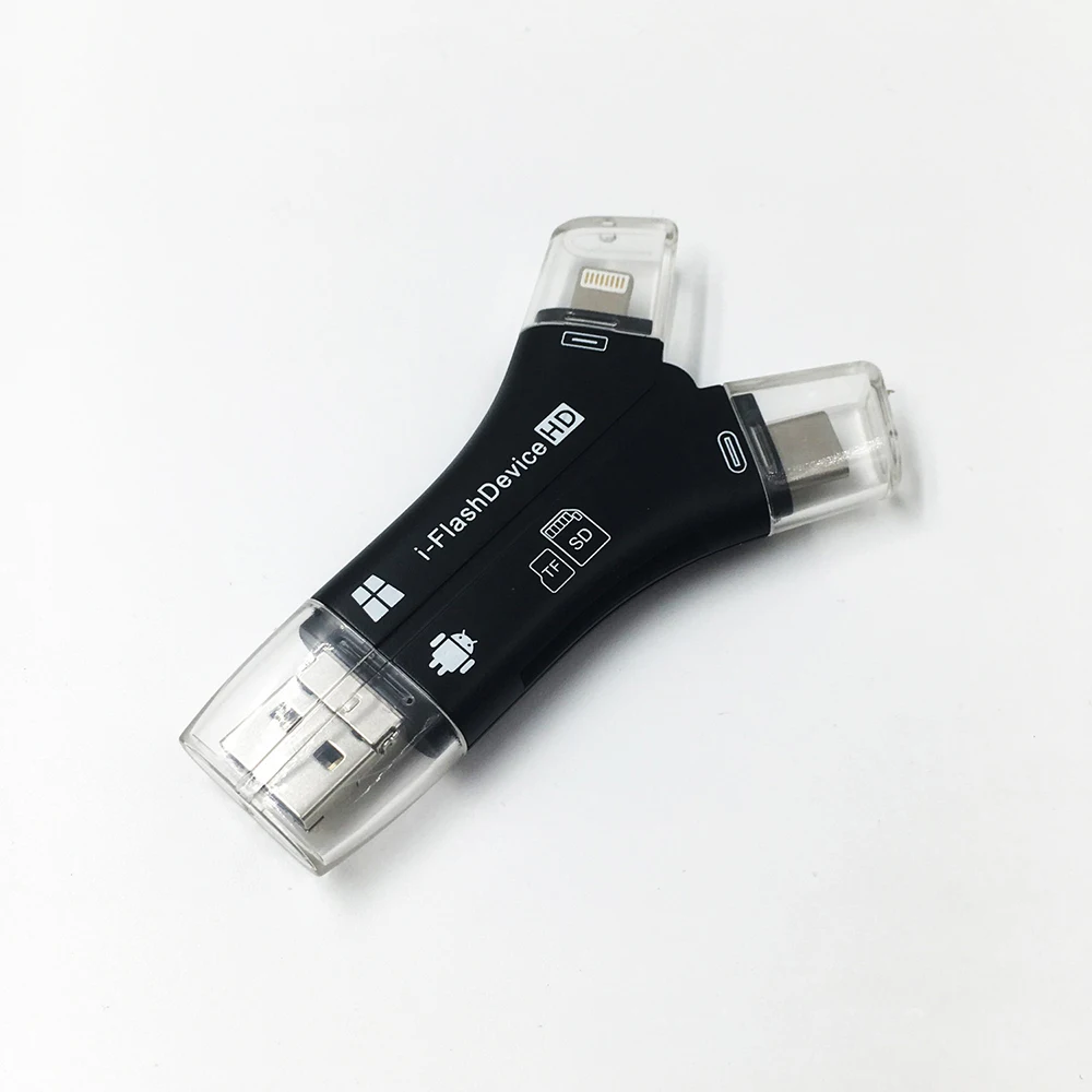 

D05 Mini Y Shape Multi-Function OTG USB Card Reader USB2.0 Type-C Micro SD TF Memory CardReader for Ipad Iphone Ipod Android Mac