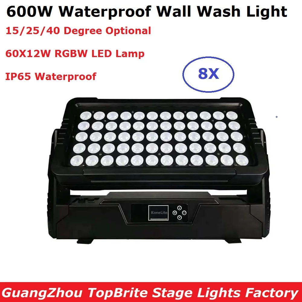 

8 Units LED Wash Wall 60X12W RGBW 4IN1 Stage Lighting Indoor and Outdoor Wall Wash Lights DMX512 Good Effect DJ Equipments