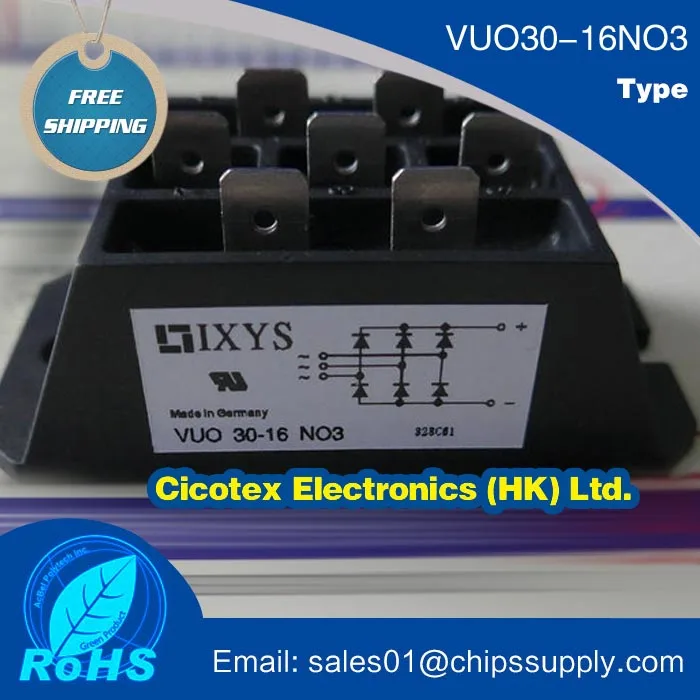 

VUO30-16NO3 BRIDGE RECT 3P 1.6KV 37A FO-F-B MODULE VUO 30-16 NO3 IGBT VUO30-16N03
