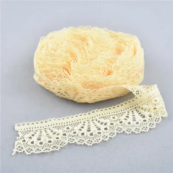 

Yellow Lace Ribbon fan-shaped elastic lace trim and decorating African lace fabric embroidery thread for a variety of holiday