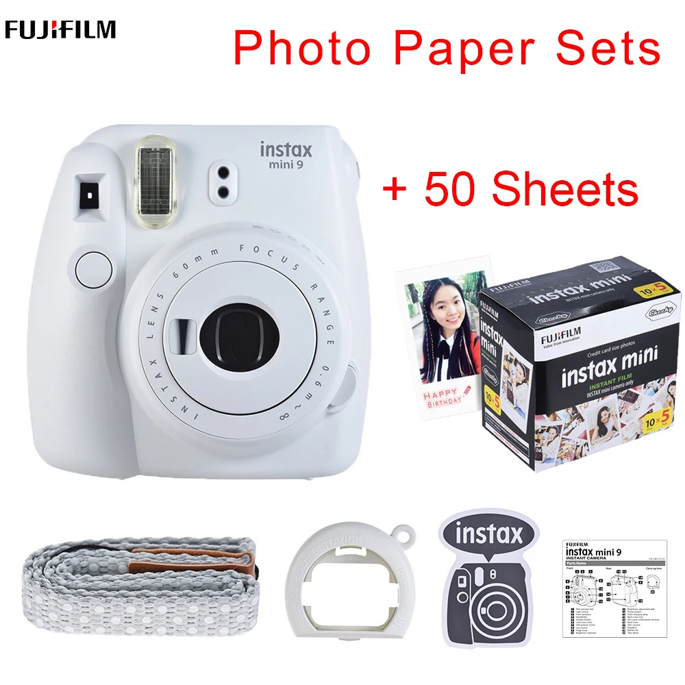 Fujifilm Instax Mini 9 пленка для мгновенной съемки фото камера всплывающее стекло авто замер камера+ 50 листов Fujifilm Instax Mini 8 9 пленка