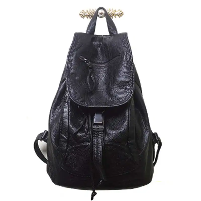 

Soft leathers houlder backpack Luxury Women PU Leather backpack College wind backpack
