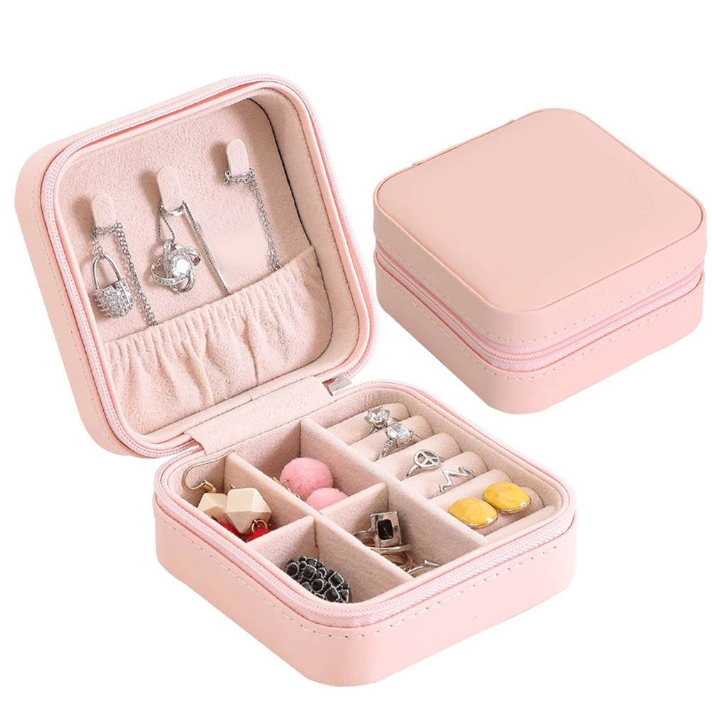 Jewelry Box Portable Storage Organizer Zipper Portable Women Display Travel Case juwelendoos