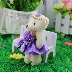 12 шт. 12 см MINI Объединенная Teddy Bear Kawaii Маленький Мишка для мультфильм букет игрушка свадебные подарки рождественские подарки игрушка-брелок