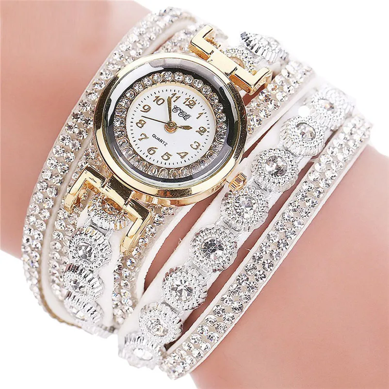 Fashion Design Women's watch Casual Analog Quartz ladies watch Rhinestone Watch Bracelet Watch Clock Relogio Masculino S18 (7)