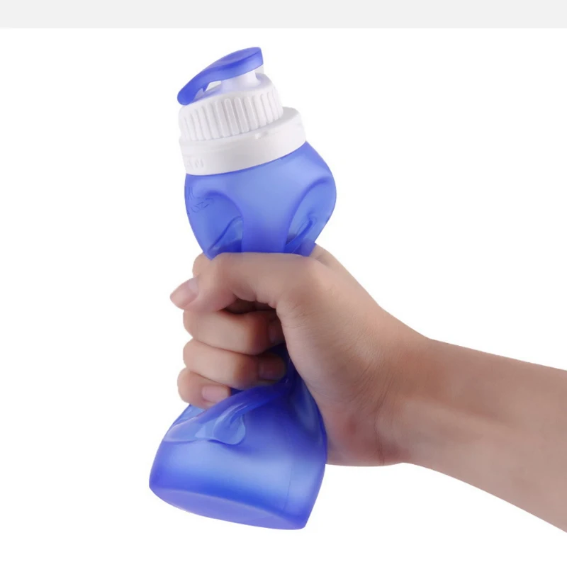 500ml silicone solid color sports bottle collapsible water bag convenient home outdoor travel foldable | Дом и сад