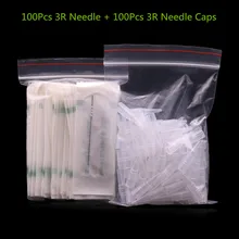 100 шт 3R иглы и 100 шт 3R иглы колпачки для перманентного макияжа Хорошее качество традиционные иглы для тату независимая посылка