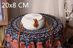 Пляжные сумки из ротанга, новинка, летние соломенные сумки, сумочки ручной работы, женские сумки через плечо, тканые сумки в стиле бохо - Цвет: White Circle 20x8cm
