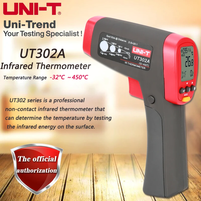 UNI T UT302A handheld infrared thermometer, non contact industrial