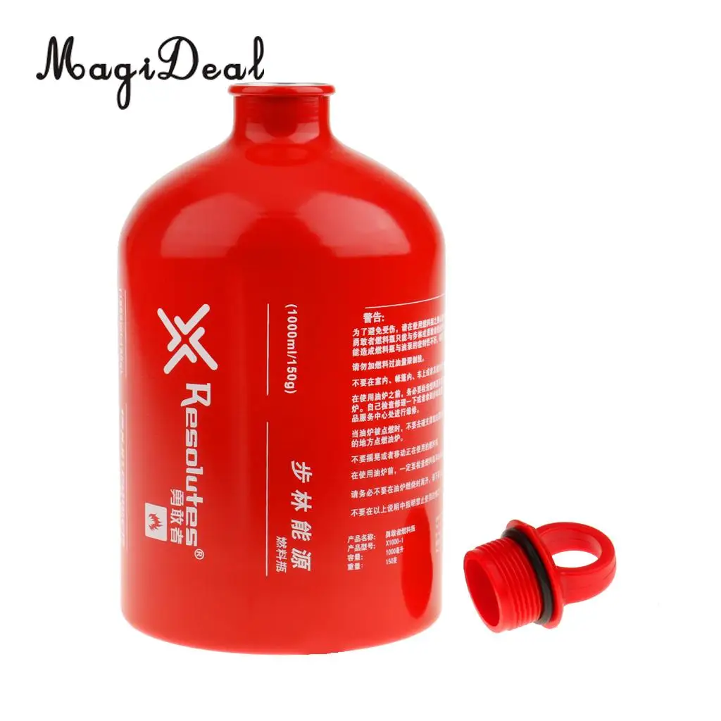 MagiDeal Aluminum Liquid Fuel Bottle Outdoor Camping Stove Gas Oil Container 500/750/1000/1500ML for Camping Hiking Travel