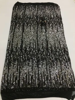 

hot selling S-226 sequins Embroidered French Tulle Lace Fabric Nigerian Net Lace Fabric with sequins