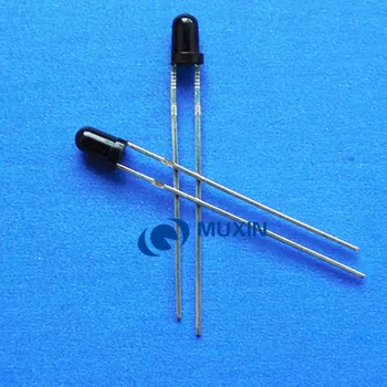 

LED 200PCS 3mm 940nm IR Infrared Receiving Diode Round Tube Black Light Lamp Receiver 5MM led IR/PT/PD diodes