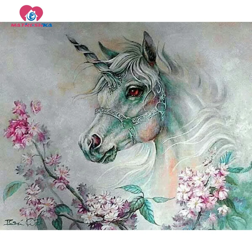 

Pictures of rhinestones unicorn Diamond embroidery sale Diamond painting full text Hobby crafts for home Cross Stitch Sets