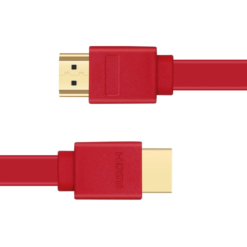 SL плоский HDMI кабель 2,0 1,5 м высокоскоростной поддерживает 3D и 4K разрешение Ethernet 1080P возврат аудио, компоненты видеоигры и другие - Цвет: Красный