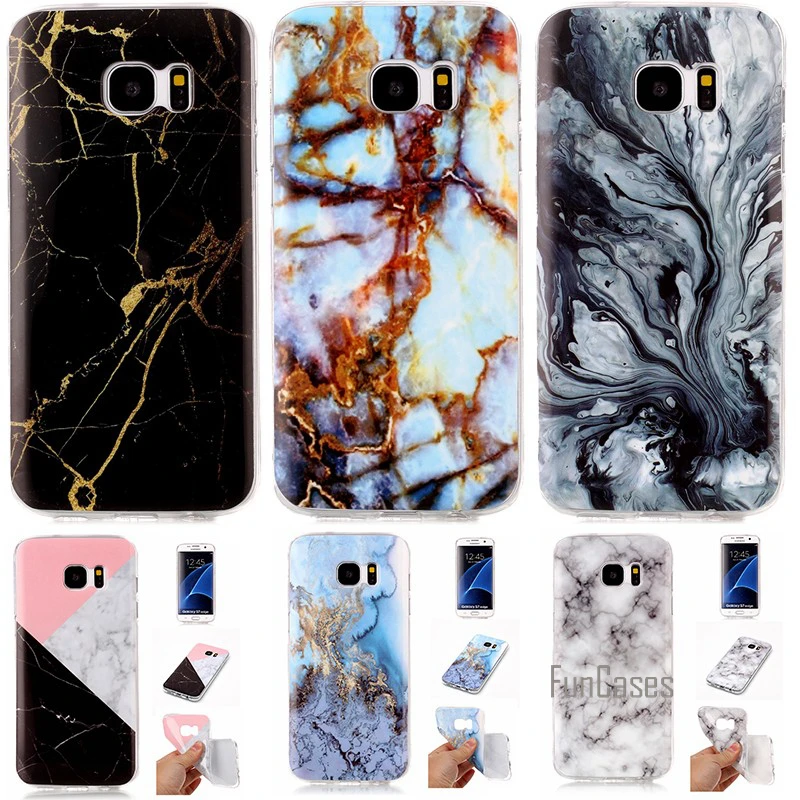 

For Samsung Galaxy S8 Plus S7 Edge S6 S5 S4 S3 Case Cover Soft Silicone Shell Coque Capinha Etui Smooth Marble Rock Phone Cases