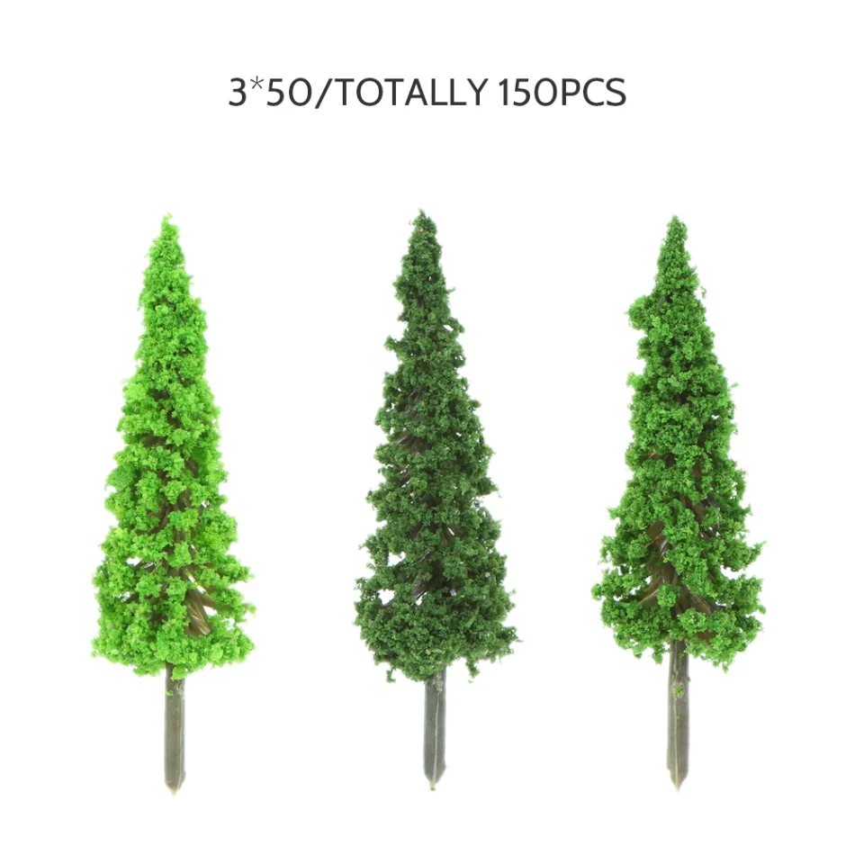 150 шт Ho масштабные пластиковые миниатюрные модели деревьев для строительства поездов макет железной дороги пейзаж аксессуары игрушки для детей - Цвет: 150pcs