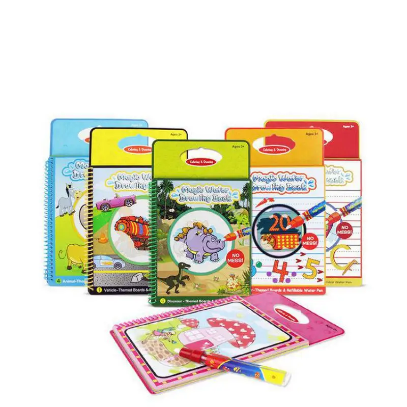 Magic Water Drawing Books Magic Pen Water Coloring Book Painting Board Animals Life Theme Toy