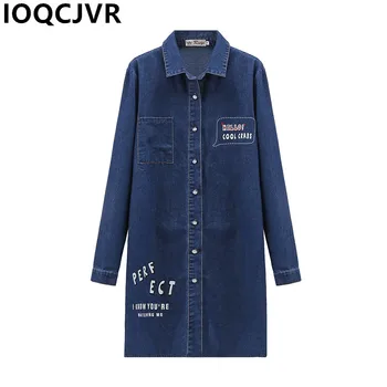 

2019 Spring Long Denim Jacket Women Boyfriend Jean Coat Streetwear Harajuku Vintage Female Jackets Autumn Casual Outerwear R927