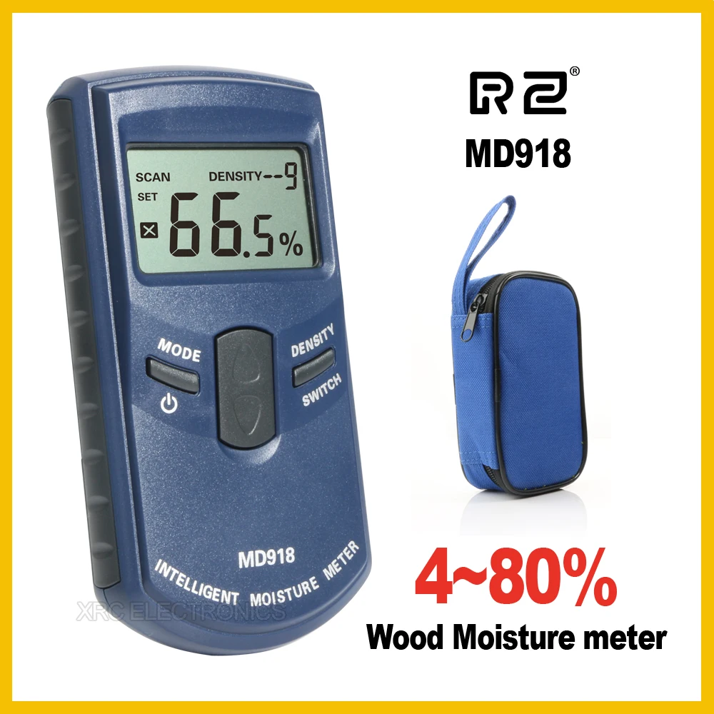 Skup RZ indukcyjny miernik wilgotności drewna drewna higrometr cyfrowy tester elektryczny przyrząd pomiarowy MD918 4 ~ 80% gęstości elektromanetic