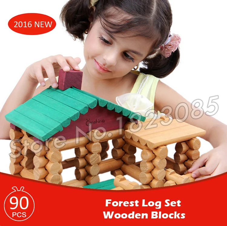 90pcs Forest Lodge Creative Assemble Wooden Construction House Set Model Building Blocks Learning Bricks Baby Toys baby-building-blocks-wooden : image 90pcs Forest Lodge Creative Assemble Wooden Construction House Set Model Building Blocks Learning Bricks Baby Toys baby-building-blocks-wooden