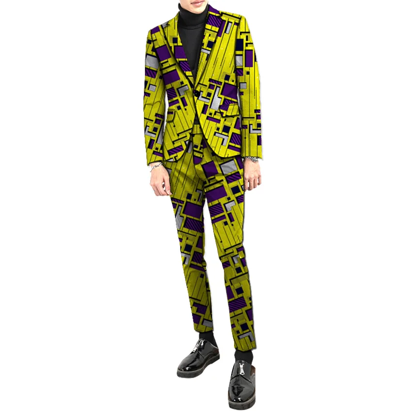 New Arrivals Men Suits Ankara Fashion Blazer And Trouser Customized Two Pieces Mens Wedding Blazer Suits Plus Size Street Wear