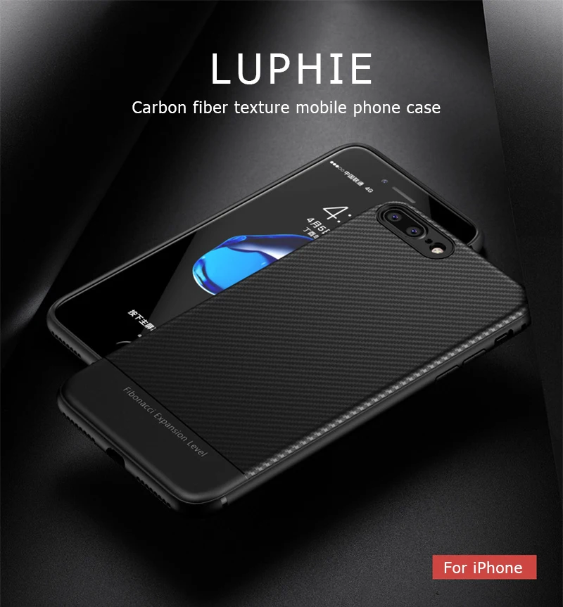 LUPHIE Luxury Case For iPhone X 8 7 Plus Carbon Fiber case for iphone 6 6S Plus 5 5S SE (1)